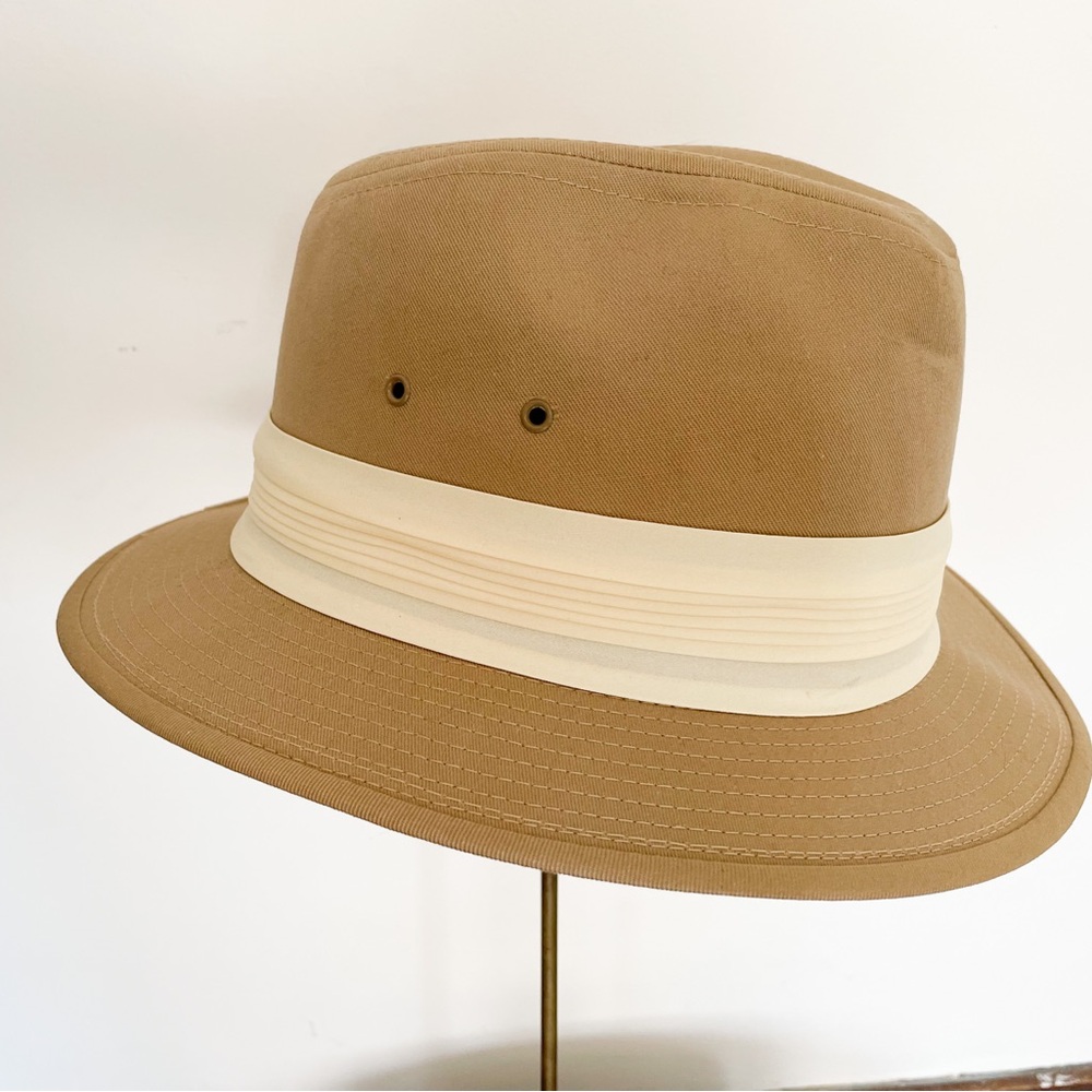 Vintage khaki fedora hat USA Blair summer Men’s XL - Picture 5 of 16